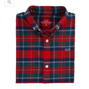 Vineyard Vines Boys Merry Plaid Flannel 10-12/M